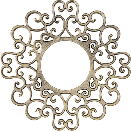 Reims Architectural Grde PVC Pierced Ceiling Medallion, Antiqued Pale Gold, 20OD X 7 5/8ID X 1/2P